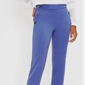 Loft Blue Women's Dress Pants, Size 8 Accent Buttons On Sides